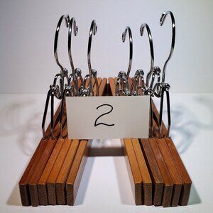 VINTAGE WOOD PANTS HANGERS..1970 ERA..BUNDLE NO. TWO..BUNDLE QUANTITY OF SIX